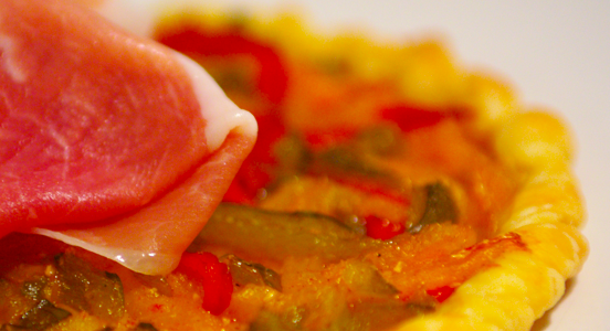 Tarte aux poivrons marinés