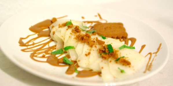 Carpaccio de poire au speculoos