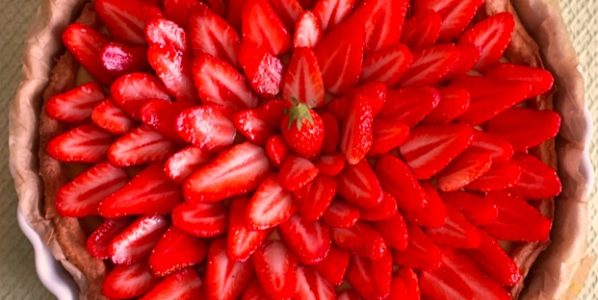 Tarte aux fraises citronnée